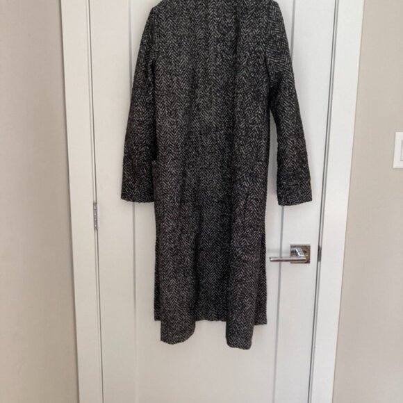 ZARA Inverted Lapel Herringbone Coat - Picture 14 of 16